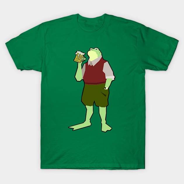 Drinking funny Frog T-Shirt by Christyn Evans